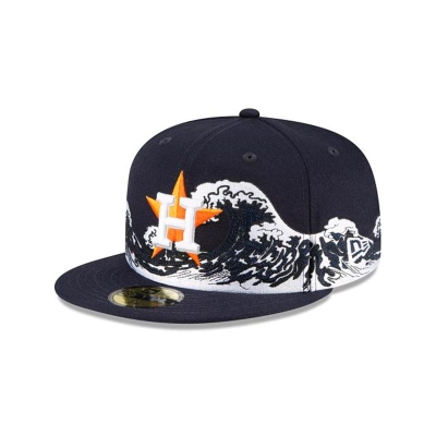 Sapca New Era Houston Astros MLB Wave 59FIFTY Fitted - Albastri